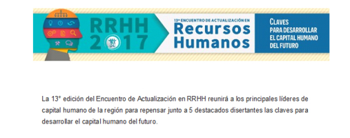 13er Encuentro de Actualización en Recursos Humanos