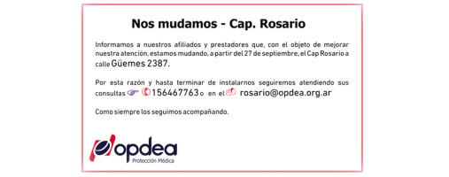 NOS ESTAMOS MUDANDO CAP. ROSARIO